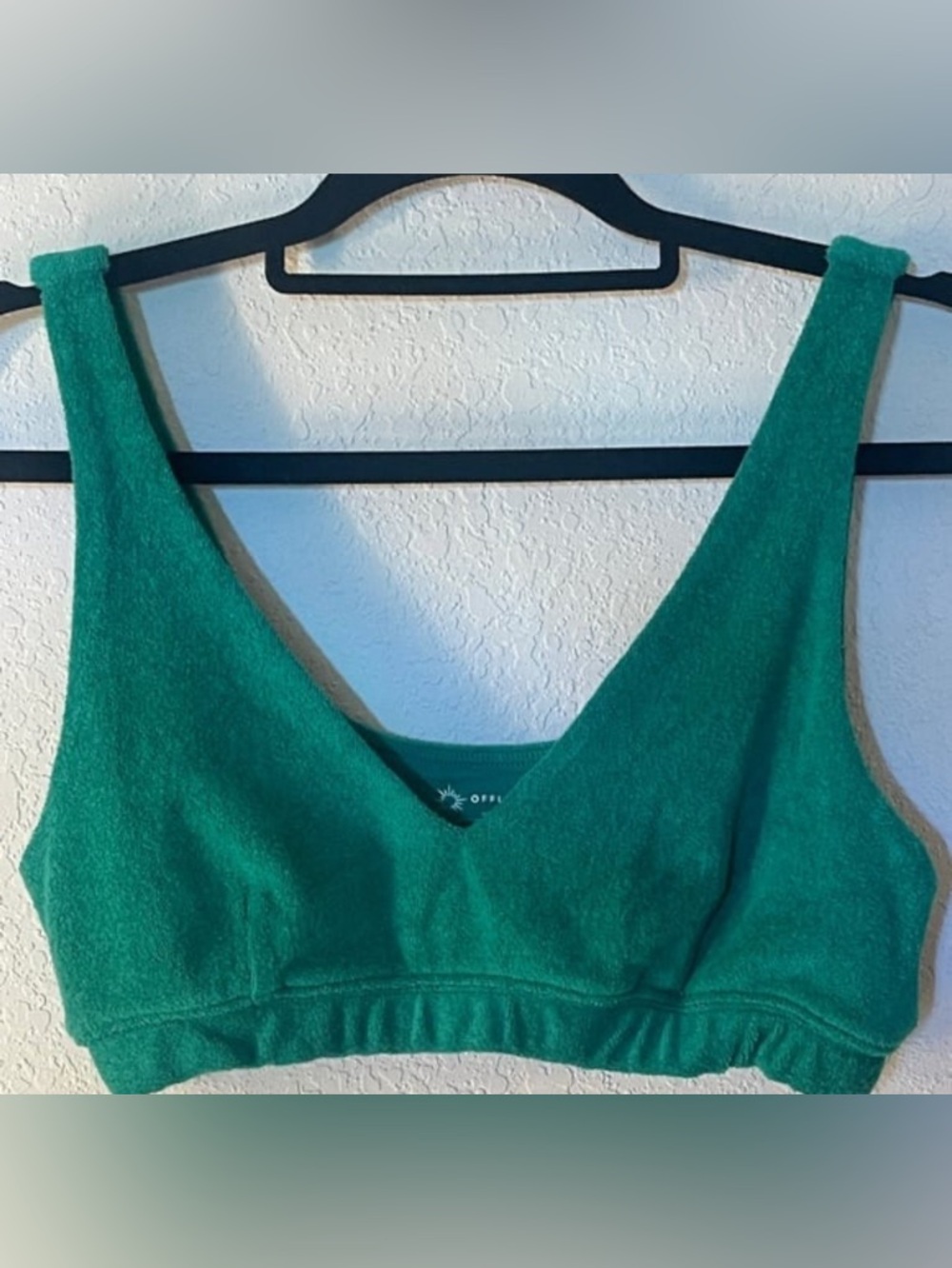 OFFLINE By Aerie Summer Lights Terry Sports Bra Green SZ Small New With Tags